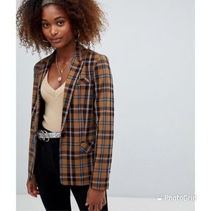 Bershka Plaid Coat
